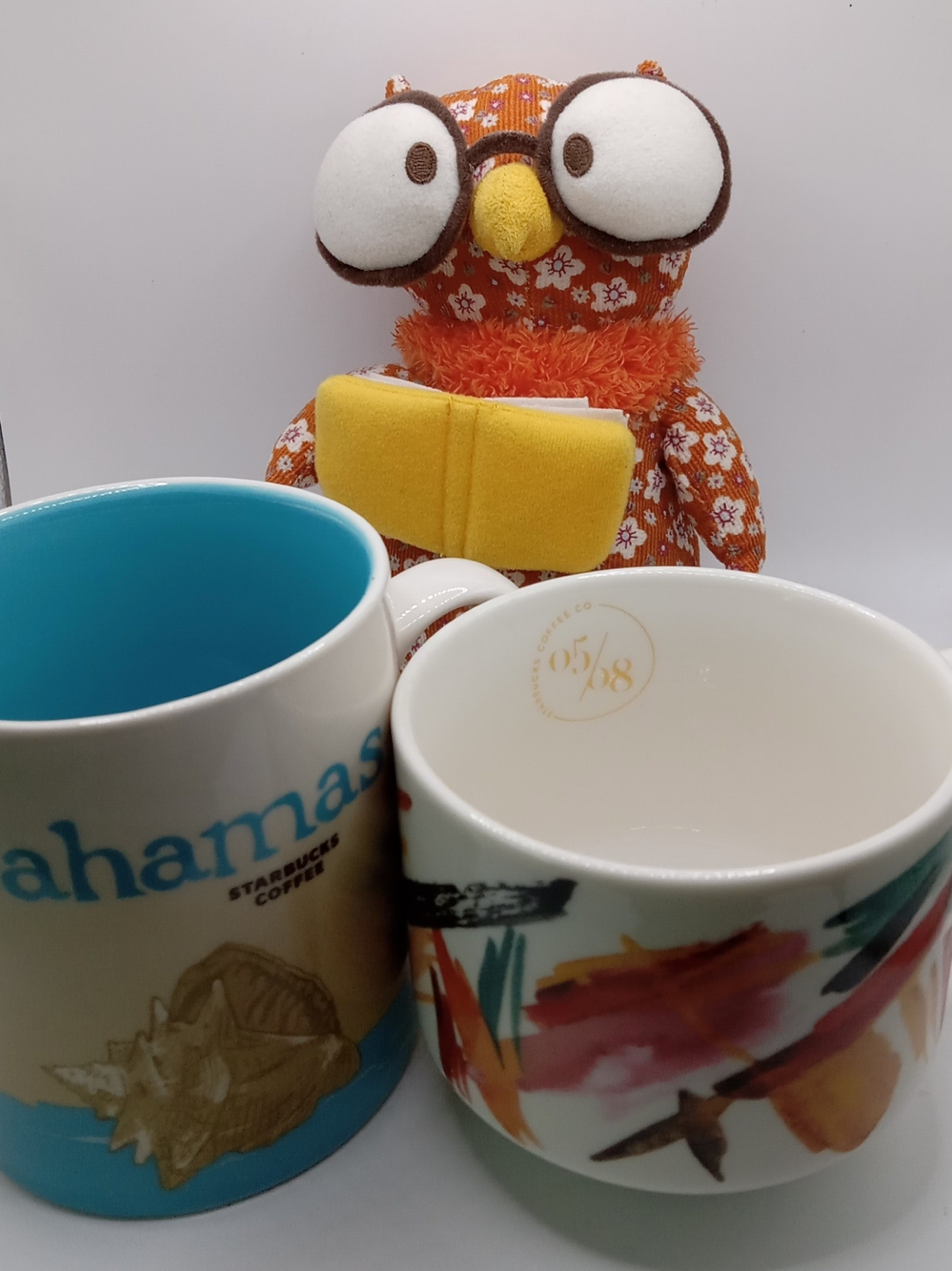 Starbucks Set Bahamas, Art Coffee Mug and Starbucks Plush Owl